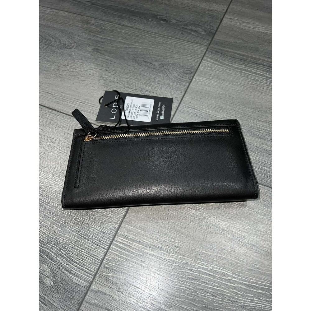 LODIS Texas Leather Kate Large Flap Wallet Black A612000 - Picture 3 of 3
